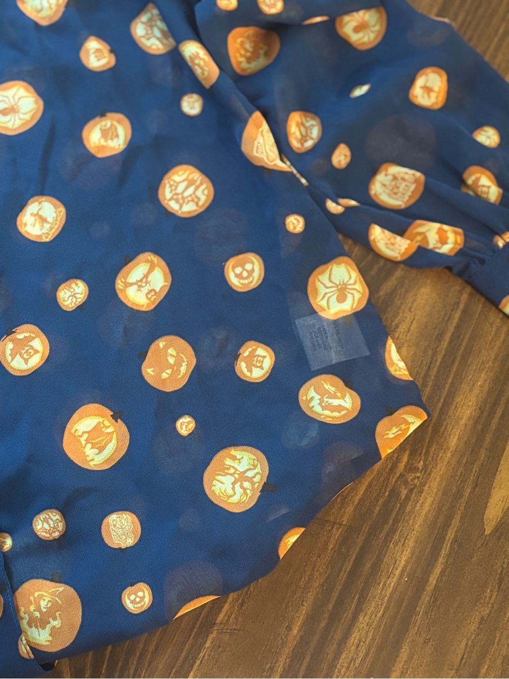 ModCloth Blue Pumpkin Halloween Blouse - Picture 2 of 6